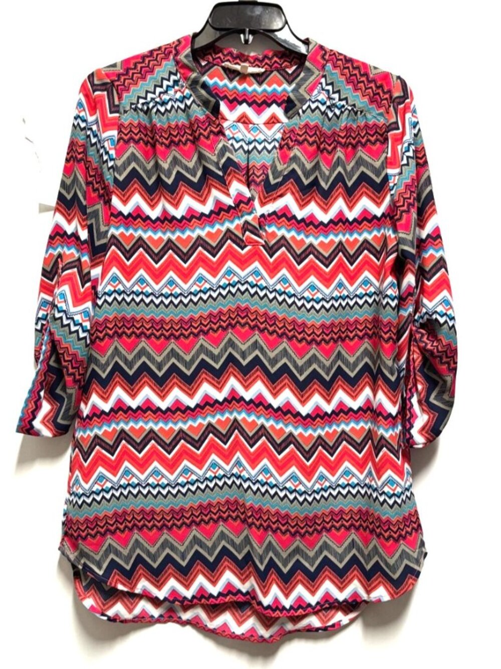 Women’s Zigzag Print Tunic Top - Pink Multi